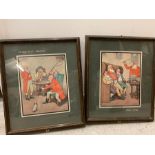 Two Framed cartoons of post Huntly drink