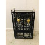 A Large Caged Wine Rack with Mirror back with Two Small Glass Shelves ( One AF)
