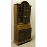 Medium oak bureau bookcase (W 93CM X H 215CM X D 47CM)