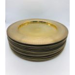 Twelve Bronze Server Plates with Bevelled Rim