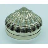 A Silver Shell Shaped Jeweller Box