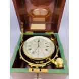 A Mid 19th Century Cased Nautical Chronometer Clock. Parkinson & Frodsham. Dial marked T Cotterell &