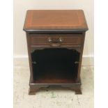 Small Mahogany Bedside Cabinet with Inlay Trim