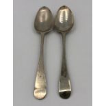 A pair of 1782 Hester Bateman silver spoons