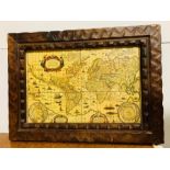Oak framed print of a map of America