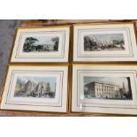 A collection of Eight tinted prints with views of London and one of Windsor.