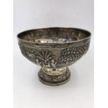 An Indian silver ornate bowl, 18 cm Diameter, 14 cm High, 405g.