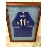 A Framed signed Wise Chelsea football shirt