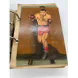 A Selection of thirteen oil on board paintings of Boxing Greats by David Norman to include: Rocky