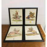 A Framed set of four knights & armour prints no's 2071,2072,2073,2074