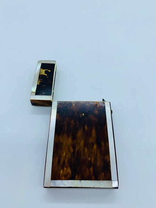 A Mother of Pearl and Tortoiseshell card case AF. - Image 4 of 4