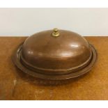 A Copper lidded meat platter