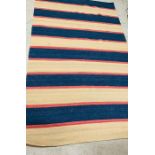 Blue and red stripe rug (170cm X 280cm)