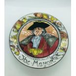 Four Royal Doulton Series Ware plates: The Doctor, The Squire, The Hunting Man and The Mayor.