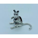 An unusual silver pincushion figure of a kangaroo