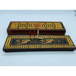 A Pair of Tunbridge Ware crib board/box