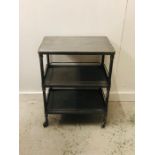 Three tier industrial tray table