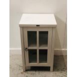 White contemporary glazed cabinet ( H75cm X D40cm X W45cm)