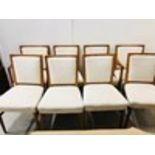 Two Gordon Russell Carvers and Six Gordan Russell Chairs with Teak Legs