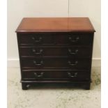 A Mahogany two over three chest of drawers with brass pull handles ( W75cm H71cm D42cm)