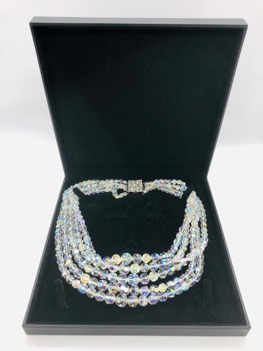 A Rosita Vintage four strand crystal necklace