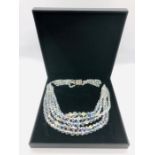 A Rosita Vintage four strand crystal necklace