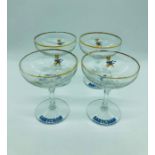 Four Vintage Babycham glasses.