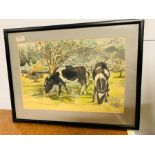 A Watercolour of cows grazing