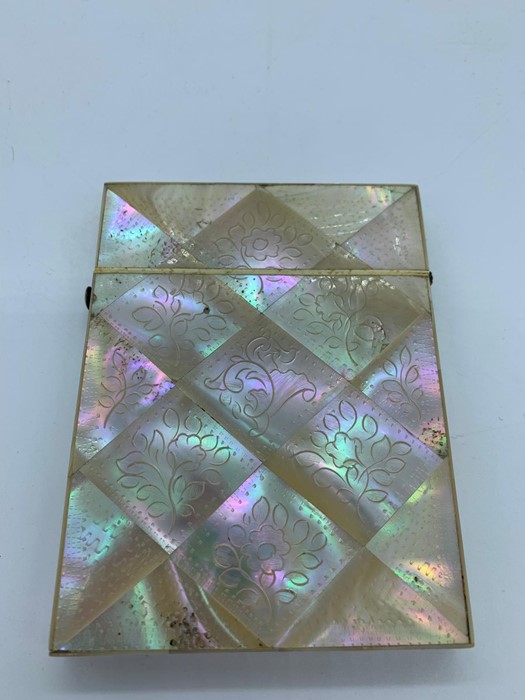 A Georgian Mother of Pearl Card case.