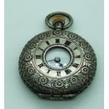 A Ladies silver pocket watch.