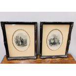 A pair of framed late 1800's prints.