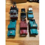 Corgi commercial Land Rovers, Ford recovery truck and a Bedford AA ice-cream van