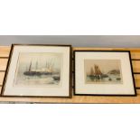 Two colour etchings signed by Henry G Walker 1890's