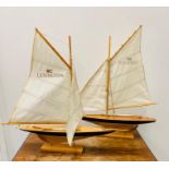 Pair of decorative model yachts