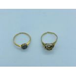 Two 9ct gold rings AF (2.85g)