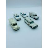 Five Matchbox No3 and No54 Cadillac ambulance and lomas ambulance