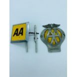 Two Vintage AA car badges