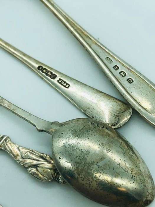A selection of five silver teaspoons - Image 2 of 2