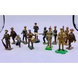 Twelve assorted WWII lead soldiers