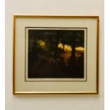 Autumn Evening Lamorna, a signed limited edition 18/200 coloured lithograph framed and mounted by