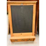 Wall hanging black board with coat hooks underneath (73cm X 47cm)