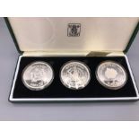 50 Dirhams Three Coin Silver Proof Set 1975 Original Box (Royal Mint)