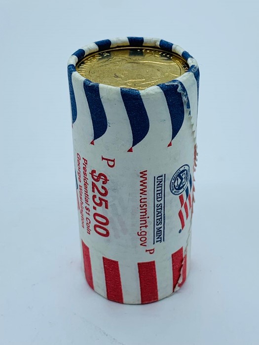 A roll of $25 Presidential $1 Coins, George Washington