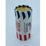 A roll of $25 Presidential $1 Coins, George Washington