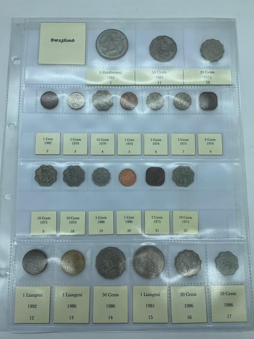 A selection of twenty two coins of Swaziland from 1974 to include various years denominations and