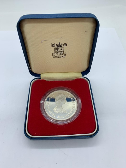 A Falkland Islands silver proof 1977 Fifty Pence coin