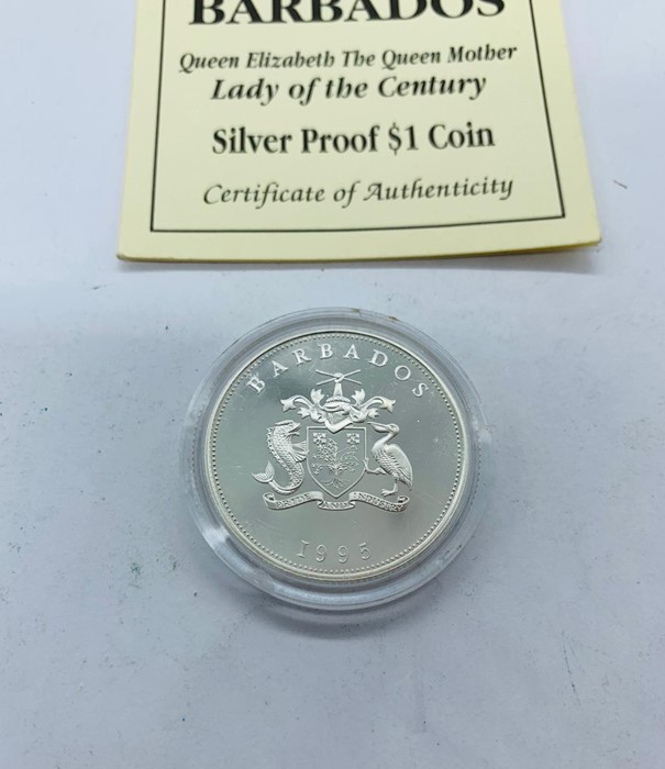 A 1995 Barbados lady of the Century Silver Proof $1 coin - Image 2 of 2