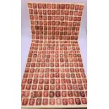 A display sheet of Penny Red Stamps