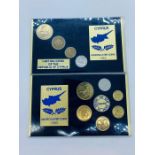 Two Cyprus Coins Uncirculated sets 1983 and 1982.