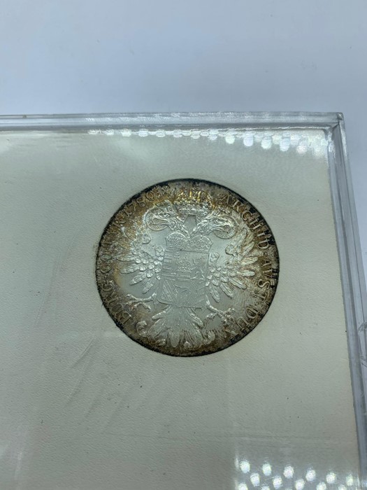 A presentation case 1 Maria Theresa 1 Thaler silver bullion coin. - Image 2 of 2